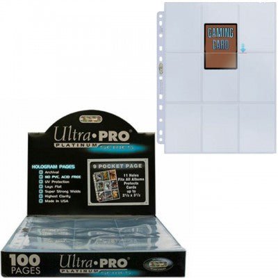Ultra Pro - Classeur / Feuilles - Lot De 100 Feuilles De 9 Cases - Platinum Series - PokéSquad