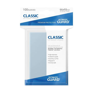 100 Protège-Cartes Ultimate Guard Classic - Sleeves Transparentes Souples - PokéSquad