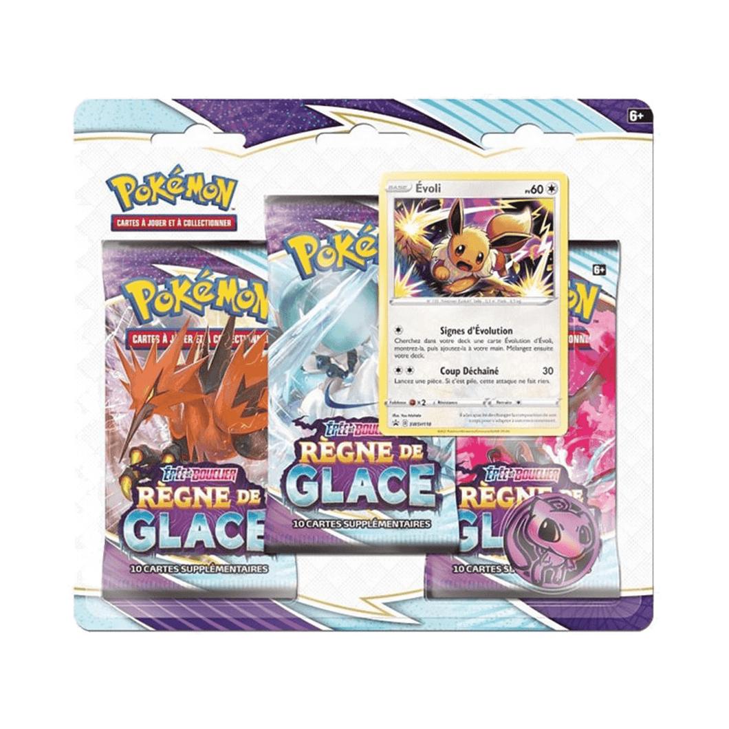 Tripack - 3 Boosters EB06 [Règne de Glace] POKEMON FR - Illustration Évoli - PokéSquad